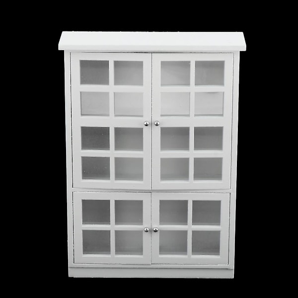 1/12 Dukkehuss Miniature Møbler Hvid Skab Display Hylde Hvid