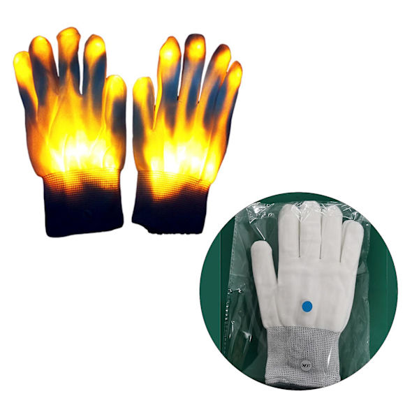 LED-handskar med 8 färger, coola blinkande handskar för jul, pojkar, gröna
