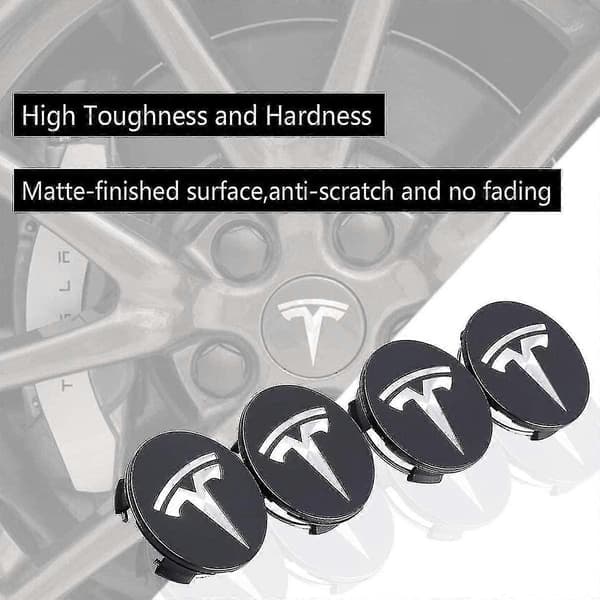 För Tesla Hjulkapsats Center Hub Cap Set Hjulmutterkåpa Center Modifiering Hub Cover För Model Y Mode 3 Mode S Mode X