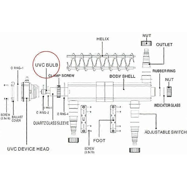 --CUV-236 UV-lampa 36W Sterilisator UV-C-rör radiator för desinfektion - 1 st