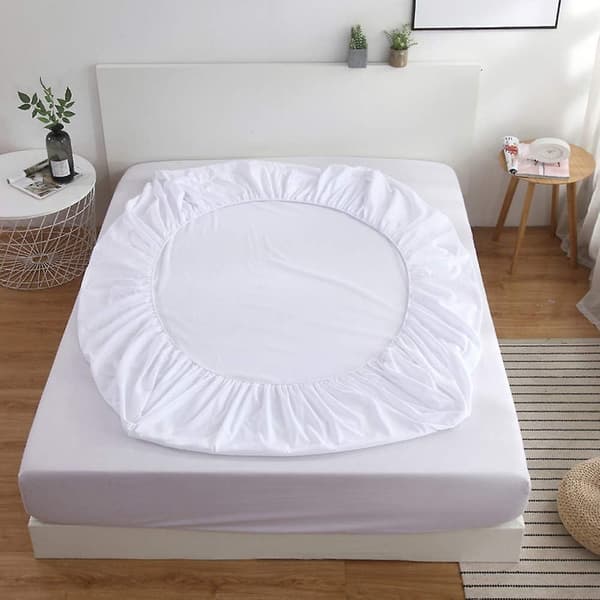 Lakan 150X200 Cup 30 Cm Madrasskydd Polyester Sängset, Vit (Exklusive Örngott)