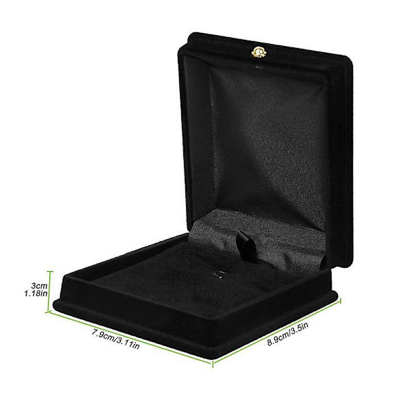 1 x Sammetshalsbandskedja Smyckesdisplay Förvaringslåda Presentask Hållare Organizer---Svart