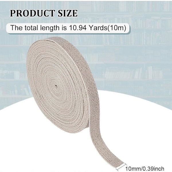 11 Yards Linned Binding Bogtape 3/8 tommer Bred Bogbindingsreparationstape Kludforsyninger til Bogbinding Bogkunst Syning DIY Håndværk