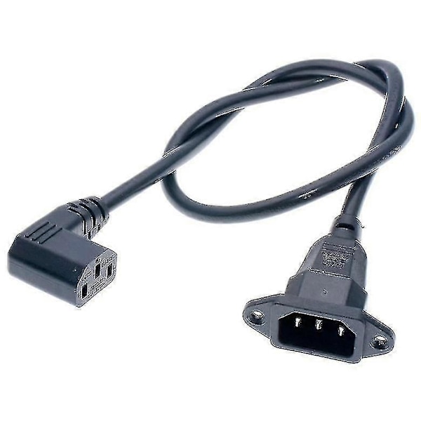 Iec320 C14 till C13 Förlängningssladd, C14 med skruvhål och C13 kort längd