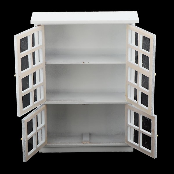 1/12 Dockhus Miniatyrer Möbler Vit Carbinet Display Hylla Vit