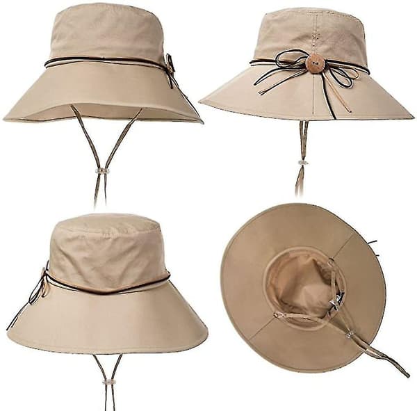 Foldbar Sommerhat Bredskygget Dame Solhat Upf 50 Med Nakke Beskyttelse