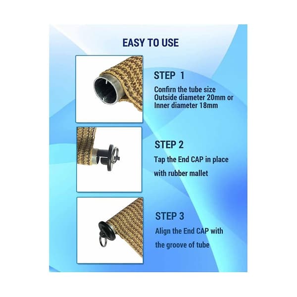 Opgraderet Bungee Kit og End Cap Udendørs Rulle Solskærm Reservedel Shade Tie Downs Elastisk W