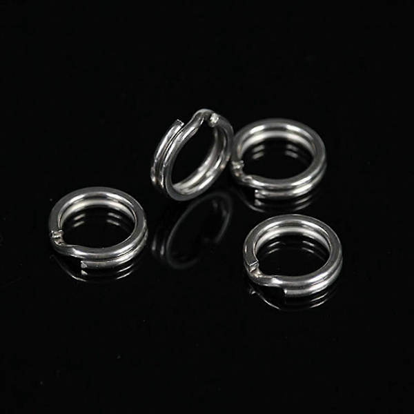 200st Rostfria Stål Fiske Splitringar Bete Drag Solid Loop Tackle Verktygssats