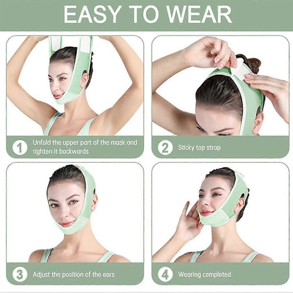 Anti-Snarkningshakrem för Sömn Tätt Lyftande Formande Mask Bandage Justerbar