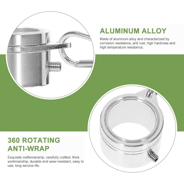 1 Set Flaggstångsringar i Aluminiumlegering Flaggstångsklipp Monteringssatser för att Hålla Flaggan