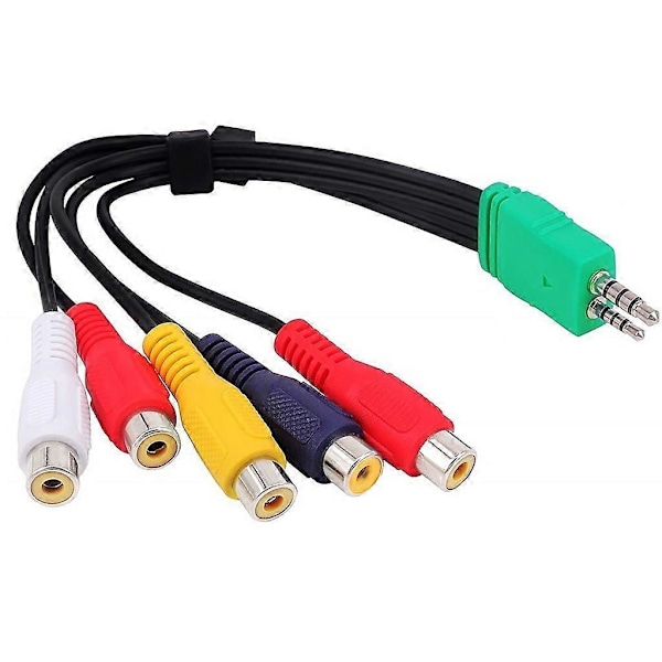 3,5 mm + 2,5 mm Hann til 5 RCA Hunn Videoadapterkabel for BN39-01154 LCD-TVer Skjermet for å Forhindre RFI-Interferens