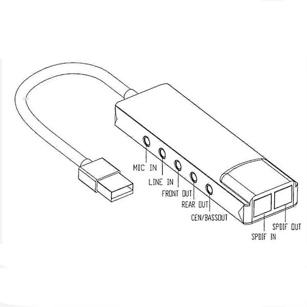 USB Lydkort 7.1 5.1 Kanals Eksternt Lydkort SPDIF Optisk for PC Datamaskin
