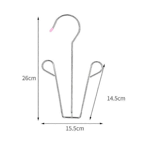 3-pakks sko-hengere i rustfritt stål, multifunksjonell dobbel krok-design, skotørker for avfukting av skinnsko