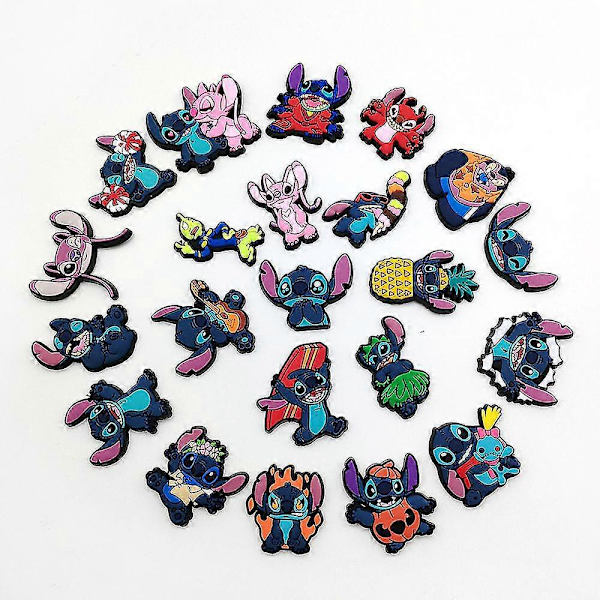 Stitch Series Crocs Sko - 22 stk., Bløde Gummi Blomster Sko Spænder, Personlige Have Sko Tilbehør