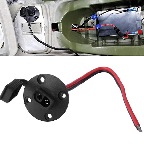 2x SAE Stikkontakt, Solcelle Vejrbestandig SAE Stik Sidevægsport, SAE Kabel Hurtigforbindelse Panelmontering