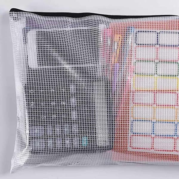 12st A3 Mapp, Informationsblixtlåspåse Plastplånbok Mesh Filväska Blixtlåspåse Blixtlåsplånbok