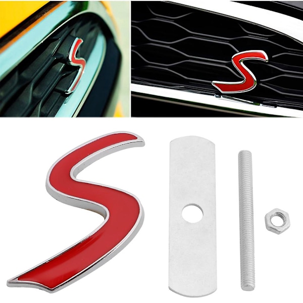 3D Metall S Frontgrill Badge Emblem Dekal For Mini For Cooper R50 R52 R53 R56 R