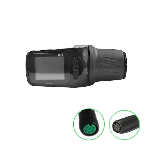 24V 36V 48V 60V S886 Ebike LCD Display Panel Justerbar med Vridgas för Elektrisk Scooter Cykel (5PIN)