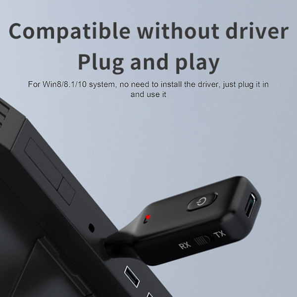 Audioadapter Bluetooth-kompatibel Modtager Sender 3.5MM Interface AUX Adapter til Bil Hjem TV Computer