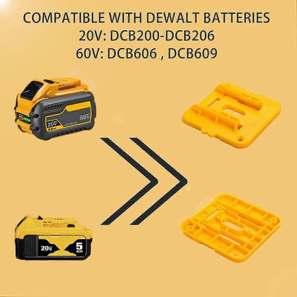 10-pak Batteriholder til Dewalt 20V 60V Batteri Dock Holder Passer til DCB200 DCB203 DCB205 DCB206 Batterier