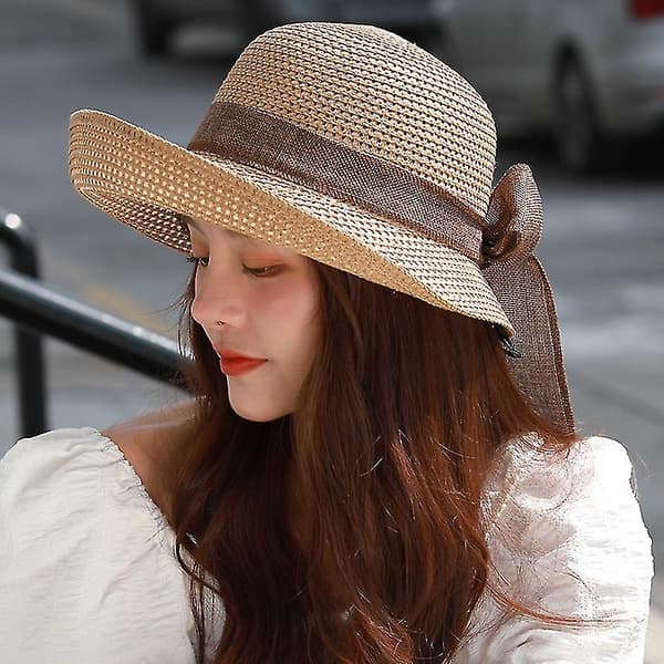 Dame Strand Solhat Stråhat Rejse Foldbar Skygge Sommer UV Hat