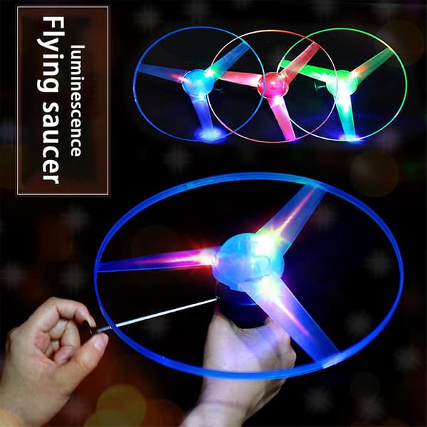 3-pack Flygande Diskar Propeller Helikopter Leksaker Dragsnöre Flygande Tallrikar Barnleksaker Presenter