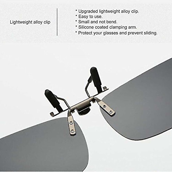 3-pak, Clip-on Flip-up polariserede linser til UV-beskyttelse solbriller