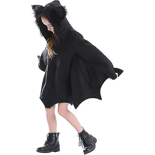 Fladdermusdräkt för barn, flickors Halloween Vampyr Dragkedjedräkt