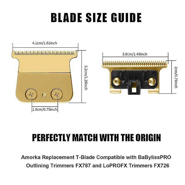 Reserveblad for BaBylissPRO FX787 & FX726 Trimmere, FX707 Reserveblad Gull