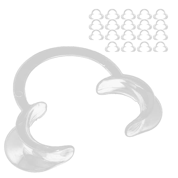 20 stk Engangs leppe- og kinnretraktor Transparent C-form Tannbleking Munnåpner (L)