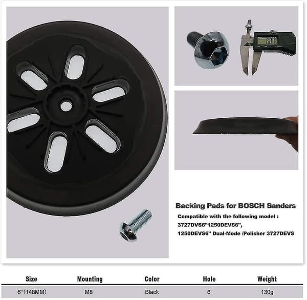150mm Sanding Disc För Bosch Gex 150 Ac, Pex 15 Ae, Gex 150 Turbo 150mm Random Orbital Sander