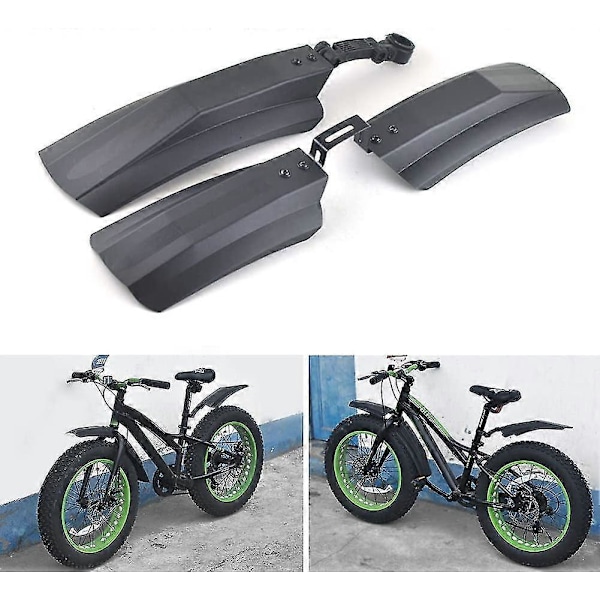 Cykelskärmar, 26 tum Plast Cykel Fram & Bak Skärmar Hållbara Däck Skärmar För Fettdäck Mountainbike