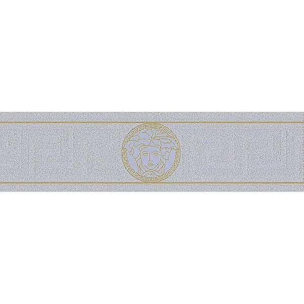 Exklusiv lyxtapet vägg Profhome 935225-GU bård lätt texturerad med grafiskt mönster blank guld