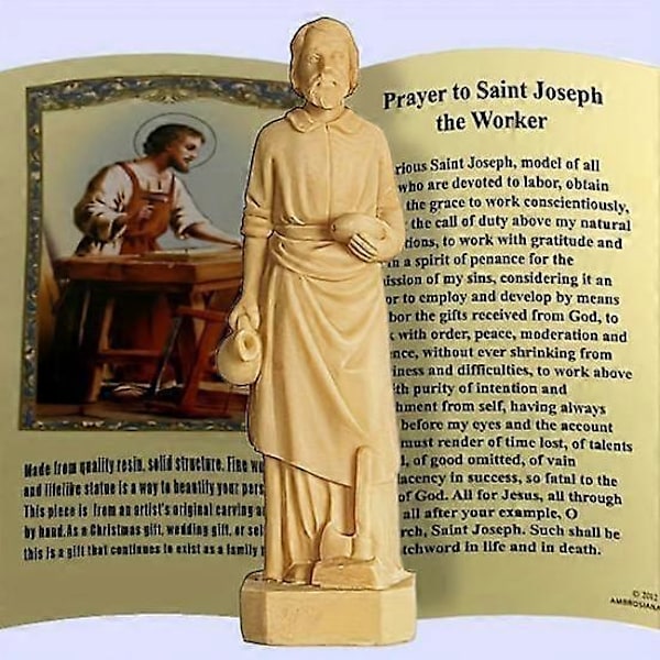 Saint Joseph Statue 6cm Høy Saint Joseph Figur Resin Snekker Joseph Skulptur