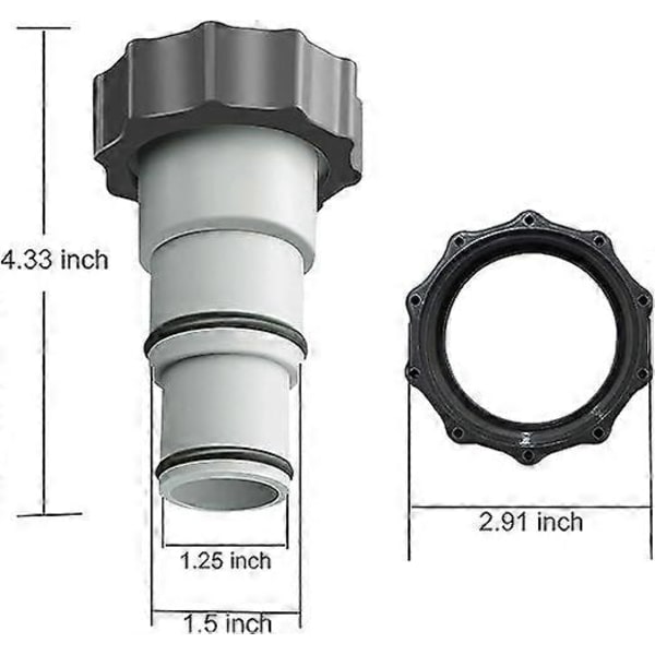 Pool adapter til Intex pool tilslutningssæt slangeadapter 32-38mm til poolpumper