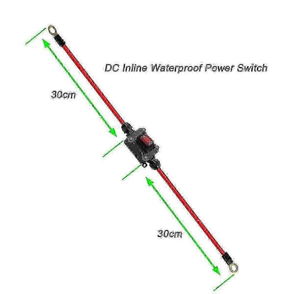 DC12V Inline Johdin Kaksipuolinen Johdotus 25A IP67 Kytkin
