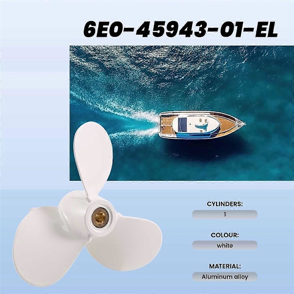 7 1/2X7 Til 4Hp 5Hp 6Hp Til Yamaha 9 Tand Spline Aluminium Propeller Påhængsmotor Bådmotorer Marine Pr