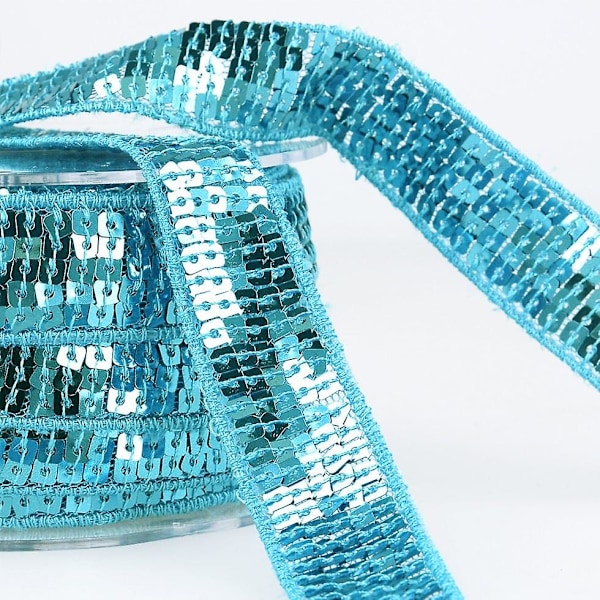 20mm Stephanoise Sequin Trim  Turquoise Blå  - pr. meter