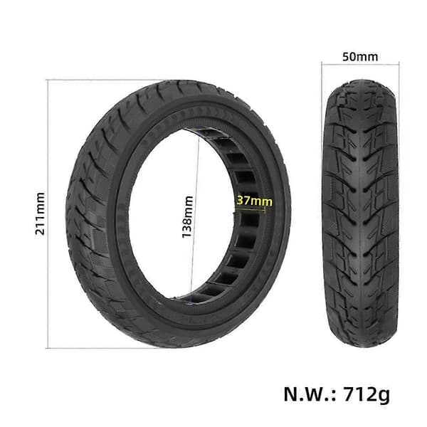 81/2x2(50/75-6.1) Off-Road Solid Däck för M365 1S Pro Scooter Explosionssäkert Däck-hy