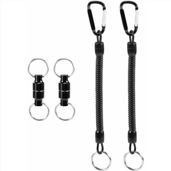 Pakke Magnetisk Spiralformet Tråd Landing Net Connector til Fluestivning, Model: Sort