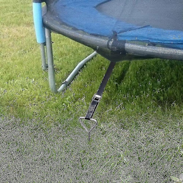 4 Sett Kraftige Trampolineanker Jordanker Kit - Rustfritt Galvanisert Stål Anker For Trampoline Hage Camp Huske Med 4 Sterke Stropper