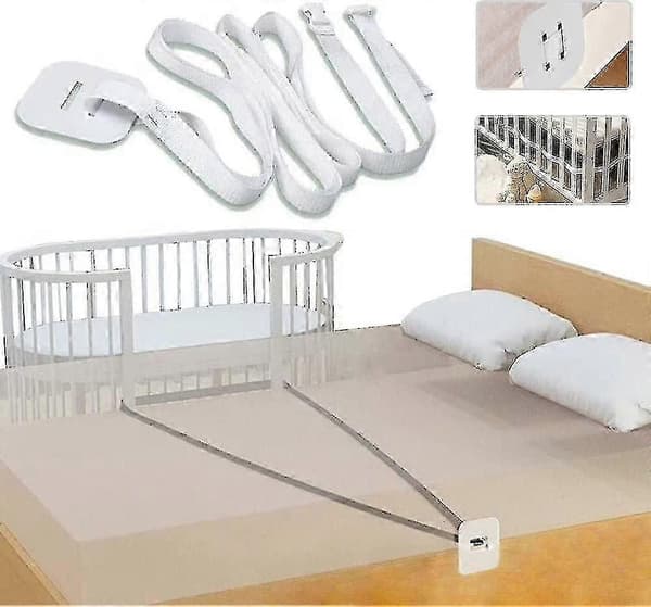 Bælte til tremmeseng, fastgørelse af ekstra seng box spring seng, ekstra seng bælte hvid, bælte til box spring senge ekstra seng fastgørelse