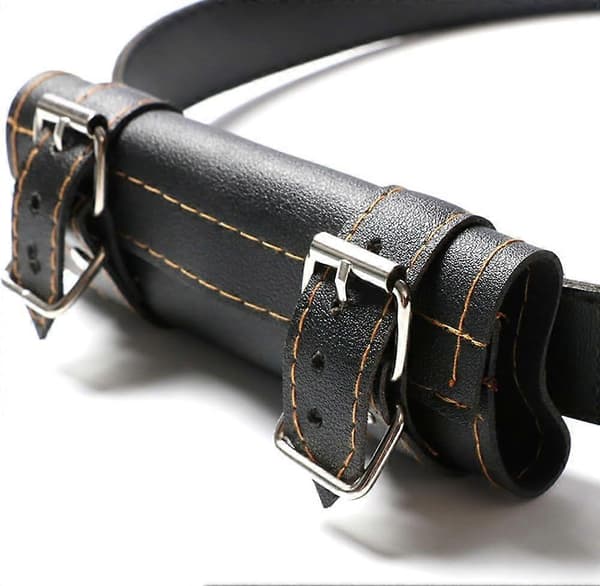 Katana Holder, Katana Sværdholder med Bælte, Læder, Sort