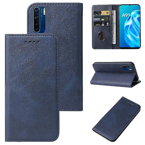 Magnetiskt stängbart läderfodral för Oppo A91