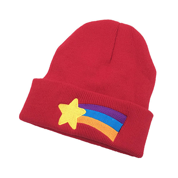 Vinter Gravity Falls Samma Unisex Stickning Regnbåge Beanies Män Kvinnor Håll Varm Vindtät Hästsvans Kalla Mössor Kort Stycke W80