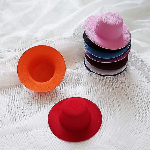 14 Farver Mini Formelle Hatte Miniature Hatte Hat Til DIY Håndværk Hårtilbehør Dekorer 2,7\"/7cm)