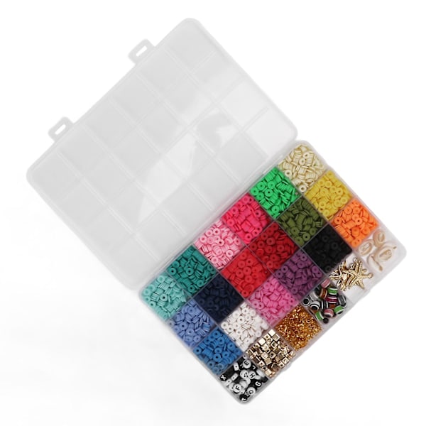 250 Bogstavperler i 18 Farver, 3909 Stk Polymer Lerperlesæt - Farverige Bløde Keramiske DIY Snorehulsperler