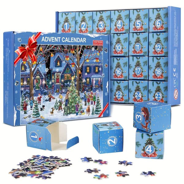 Julkalender Pussel Blind Box 24 Dagar Julnedräkning Kalender Pussel Blind Box Set Present För Barn L