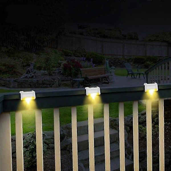 4-pakks Solcelled Terrasselys LED Solcelled Trappetrinnlys Vanntette Gjerdelys For Utendørs Trapper Gjerde