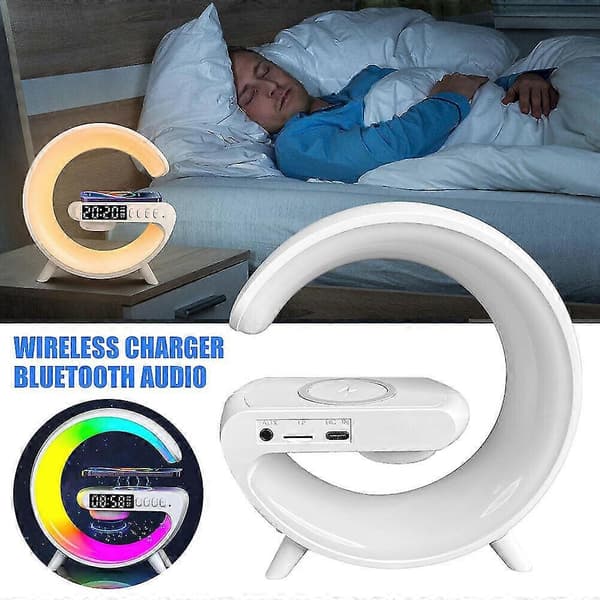 Älykäs G-lamppu - Bluetooth-kaiutin Langaton lataus RGB-herätyskello